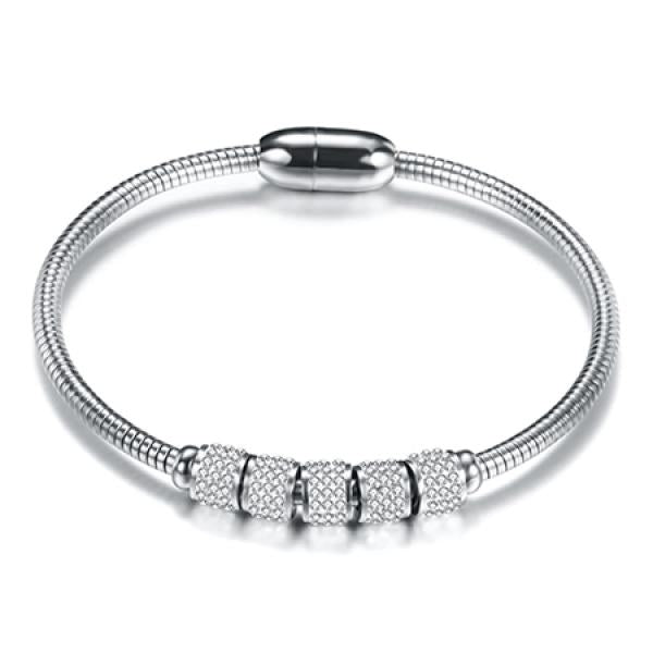 Stainless Steel Women's Bracelet with Magnetic Clasp