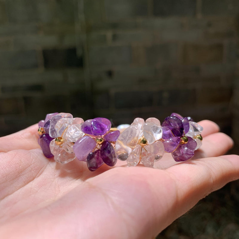 Natural Amethyst Aquamarine Olivine Citrine Bracelet Stone Irregular Jewelry