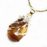6 Color Stone/Zircon/Tiger Eye Jade Pendant 13*18mm