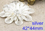6 Pcs Multi-layer Brass Filigree Flower Charms 44*46mm / 42*44mm