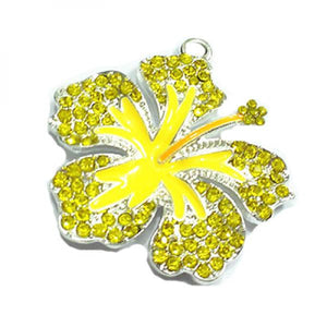 36mm Tropical Rhinestone Flower Pendants x10 for Easter Necklace