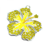 36mm Tropical Rhinestone Flower Pendants x10 for Easter Necklace