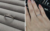 Tibetan Silver Line Sense Ring Clear CZ Women Wedding Jewelry R12051