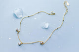 925 Silver Lucky Round Beads Zirconia Anklet Bracelet