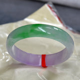 Zheru Jewelry Natural Burmese Jade Light Purple 54-64mm Two-Color Bracelet