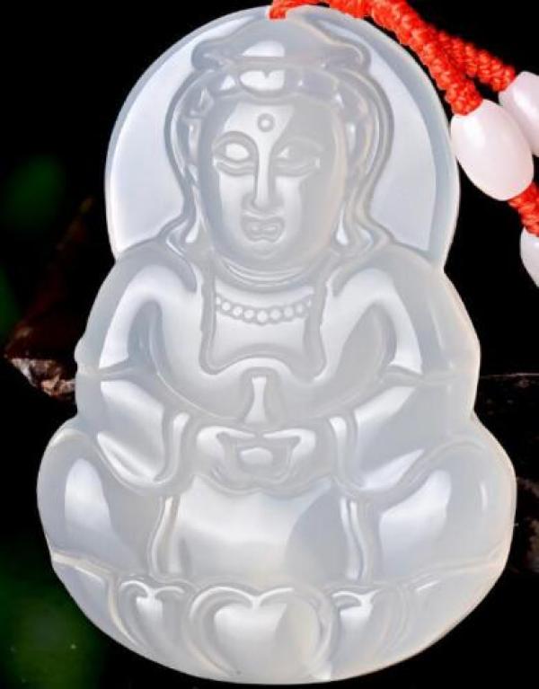 Koraba Fine Jewelry Natural Chalcedony Agate Chinese Jade Pendant