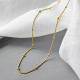 S925 Silver Beads Choker Short Necklace Chain