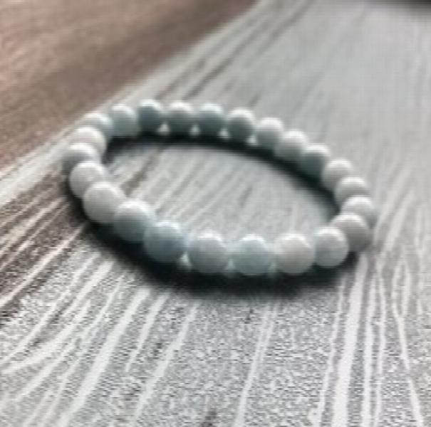 Natural Stone Beaded Stretchy Bracelet For Men Gift 8MM A-quamarine Bracelet