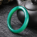 Natural Green Agate Chalcedony Bangle Princess Jewelry Gift