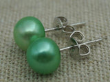 Light Green Freshwater Pearl Stud Earring for Women