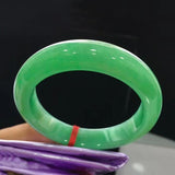 Zheru Jewelry Natural Myanmar Jadeite 54-64mm Green Bracelet