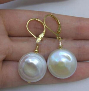 13-14mm Baroque South Sea Pearl Earrings 14K YELLOW