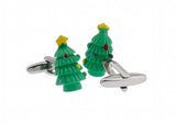 Sunnylink Green Christmas Tree Cufflinks for Shirt L1031