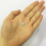 925 Silver Crystal Snowflake Necklace Zircon Choker Christmas Jewelry