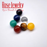 Natural Stone Tiger Eye Lapis Lazuli Crystal Agates Amethyst Ball Round Beads