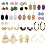 22 Pairs Hoop Earrings Set for Women - Druzy and Leopard Multipack