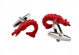 Men's Prawns Red Cufflinks 23mm L1801
