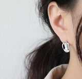 SHANICE 925 Silver Irregular Small Stud Earrings for Women