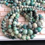 Green Howlite Turquoise Beads 6/8/10mm 15Inches