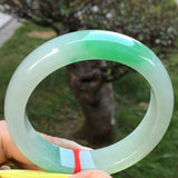 Natural Burmese Emerald Green Two-tone Bangle Princess Jewelry