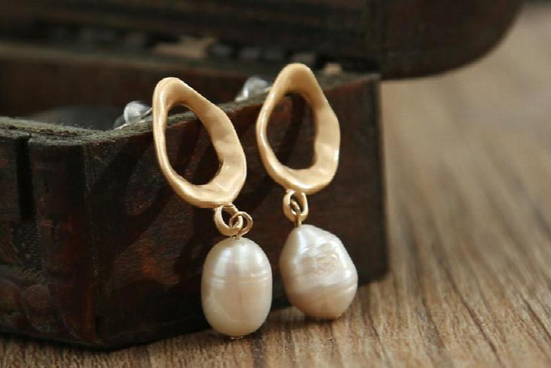 Freshwater Pearl Earrings s925 Silver Unique Jewelry