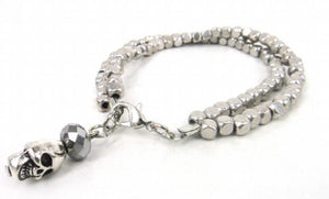 Skull Charm Beaded Bracelet for Women