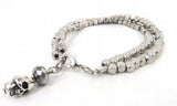 Skull Charm Beaded Bracelet for Women