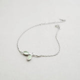 925 Silver Bracelets Green Leaves Sweet Bracelets