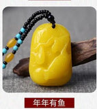 Amber & Honey Wax Pendant Necklace
