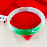 Natural Green Jadeite Bracelet 54-62mm Double Female Jade Gift Certif