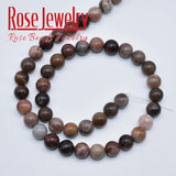 Natural Petrified Wood Stone Beads 15'' Strand 6/8/10/12 mm DIY Jewelry Making