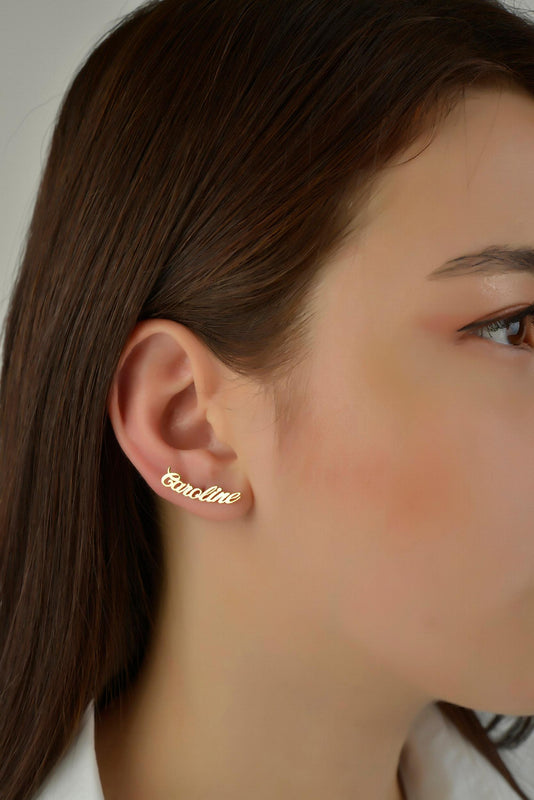 Personalized Name Stud Earrings