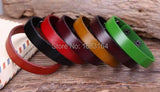 7pc Plain Leather Wristband Bracelet Cuff Unisex Mens