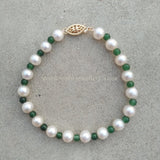 South Sea Pearl Green Jade Bracelet Wedding Bridesmaid Gift
