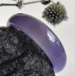 Zheru Agate Chalcedony 54-64mm Purple Bangle Princess Gift