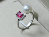 Freshwater Pearl Wedding Ring 9-10MM Natural Pearls Adjustable