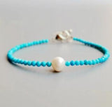 Turquoise Freshwater Pearl Beads Choker Necklace Natural Stone Jewelry For Women