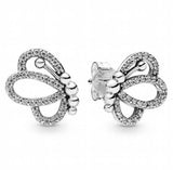 925 Silver Air Balloon & Heart Stud Earrings Wedding Gift