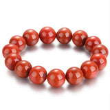 Zheru Agate Chalcedony Red Bead Bracelet Men Women Jewelry