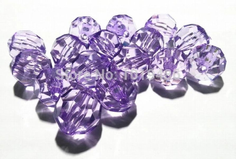 Chunky Clear Acrylic Faceted Beads for DIY Jewelry Making