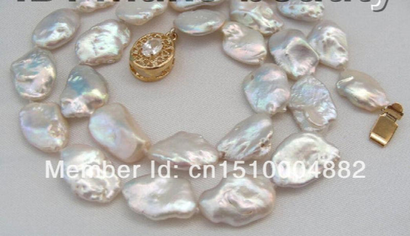 Big 17mm Baroque Keshi Reborn Pearl Necklace