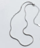 925 Sterling Silver CZ Stone Tennis Choker Necklace