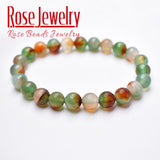 Green Peacock Agates Bracelets Beads 8mm Size for Women Men