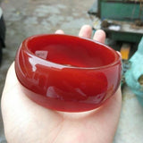 Zheru Natural Agate Chalcedony 54-64mm Red Bracelet Princess Jewelry