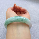 Zheru Jewelry Natural Burmese Emerald Flower Bracelet 54-64mm