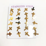 12Pairs Mini Stainless Steel Piercing Earrings Set Animals Jewelry