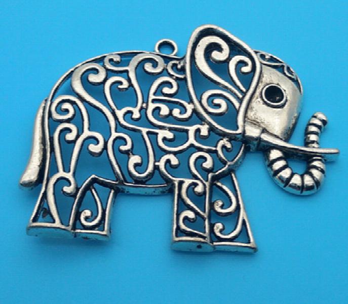 10PCS Elephant Charms Antique Bronze Necklace Pendant Jewelry Making