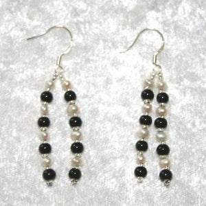 Dark Red Garnet Pearl Earrings with Crystals