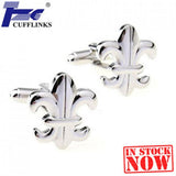 Silver Flower Cufflink Cuff Link 2 Pairs Promo
