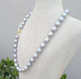 Romantic Gray Pearl Necklace 10-12mm South Sea Baroque